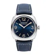 PANERAI STAINLESS STEEL AND CALF LEATHER RADIOMIR OFFICNE WATCH 45MM