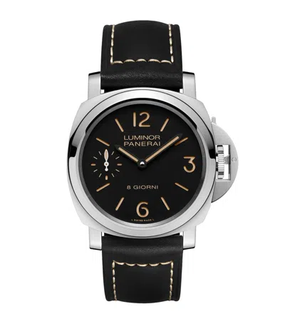 Panerai Stainless Steel Luminor 8 Giorni Watch In Black