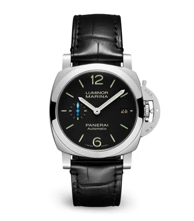 Panerai Stainless Steel Luminor Marina Watch In Black