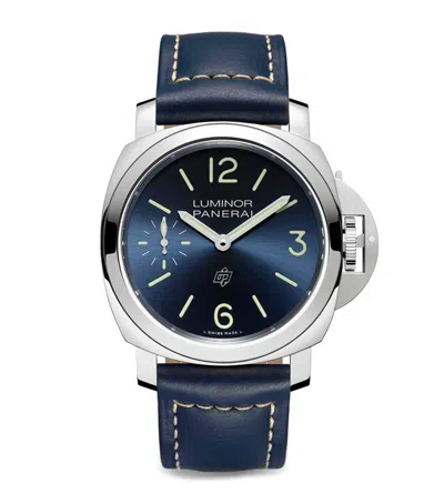 Panerai Stainless Steel Luminor Watch In Blue