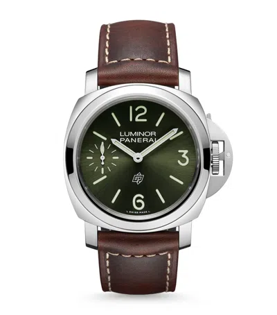 Panerai Stainless Steel Luminor Watch In Brown