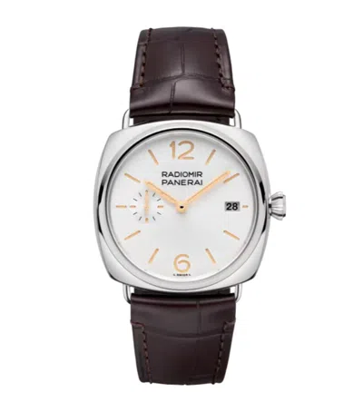 Panerai Stainless Steel Radiomir Quaranta Watch In Brown