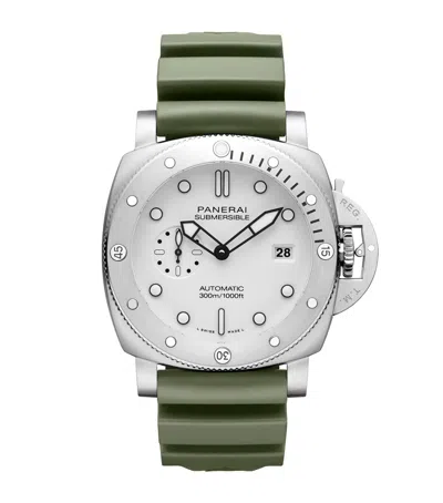 Panerai Stainless Steel Submersible Watch In White
