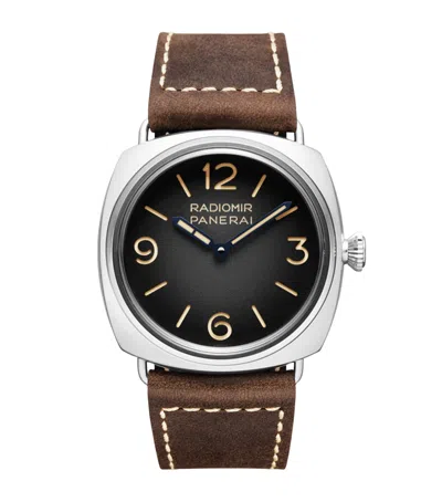 Panerai Steel Radiomir Tre Giorni Watch In Gray
