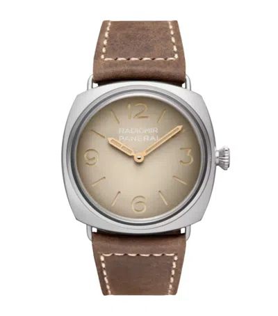 Panerai Steel Radiomir Tre Giorni Watch In Brown