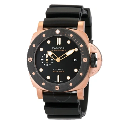 Panerai Submersible 44mm Quarantaquattro Automatic Black Dial Men's Watch Pam02070 In Aqua / Black / Gold / Gold Tone / Rose / Rose Gold / Rose Gold Tone