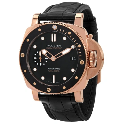 Panerai Submersible Automatic 18kt Rose Gold Black Dial Men's 42 Mm Watch Pam00974
