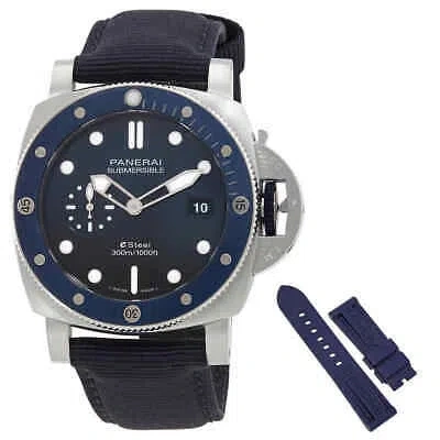 Pre-owned Panerai Submersible Automatic Blue Dial Men's Watch Pam01289
