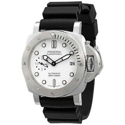 Pre-owned Panerai Submersible Bianco Automatic White Dial Men's Watch Pam02223