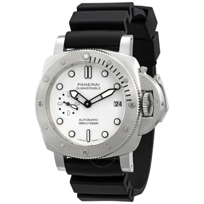 Panerai Submersible Bianco Automatic White Dial Men's Watch Pam02223 In Black / White