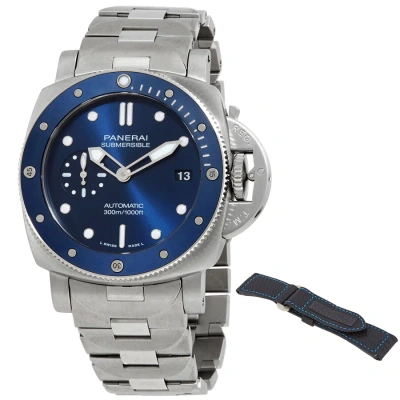 Panerai Submersible Blu Notte Automatic Blue Dial Men's Watch Pam01068 In White