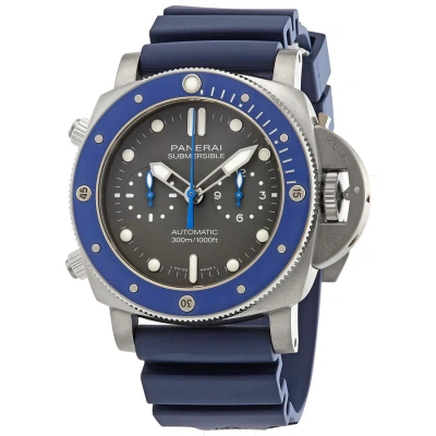 Panerai Submersible Chrono Guillaume Nery Edition Chronograph Automatic Shark Grey Dial Men's 47 Mm In Blue