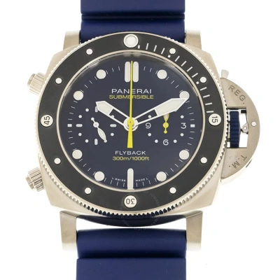 Panerai Submersible Chronograph Automatic Blue Dial Men's Watch Pam01291 In Gold