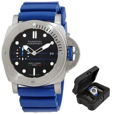 Panerai Submersible Paltrinieri Automatic Black Dial Men's Watch Pam01162 In Blue
