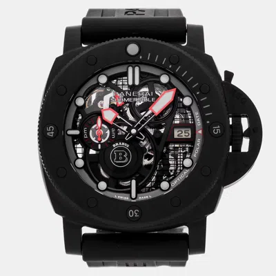 Pre-owned Panerai Submersible Pam01240 Black Carbotech Automatic Men's Watches 47mm