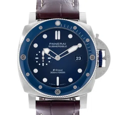 Pre-owned Panerai Submersible Quaranta Quattro Steel Blu Profondo Watch In Multi