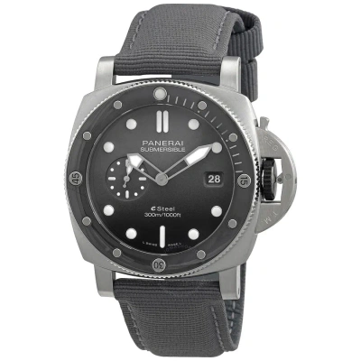 Panerai Submersible Quarantaquattro Esteel Automatic Grey Dial Men's Watch Pam01288 In Black
