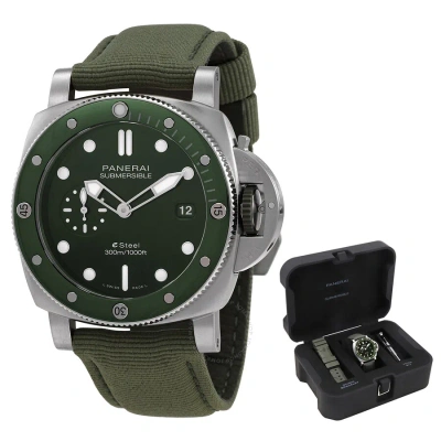 Panerai Submersible Quarantaquattro Esteel Automatic Men's Watch Pam01287 In Aqua / Green