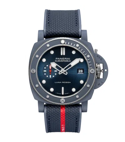 Panerai Ti-ceramitech Submersible Quarantaquattro Luna Rossa Watch In Blue