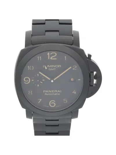Pre-owned Panerai Tuttonero Luminor Gmt 44mm Watch In Black