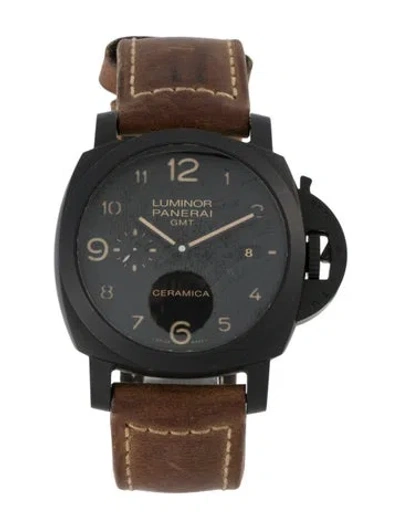 Pre-owned Panerai Tuttonero Luminor Gmt Watch In Multicolor