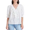 Paneros Clothing Chloe Cotton Ruffle Shirt In White