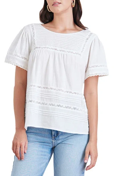 Paneros Clothing Dawn Lace Inset Top In White