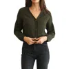 Paneros Clothing Diana Cropped Cardigan In Forest Green