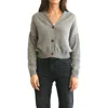Paneros Clothing Diana Cropped Cardigan In Heather Grey