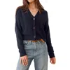 Paneros Clothing Diana Cropped Cardigan In Midnight Navy