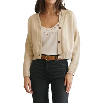 Paneros Clothing Diana Cropped Cardigan In Sand