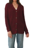 Paneros Clothing Emily Long Cotton Cardigan In Burgundy