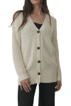 Paneros Clothing Emily Long Cotton Cardigan In Oat Milk