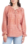 Paneros Clothing Esme Long Sleeve Top In Red