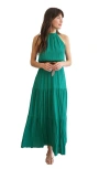 Paneros Clothing Gia Halter Maxi Dress In Emerald Green