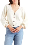 Paneros Clothing Greta Cropped Cotton Cardigan In Neutral