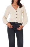 Paneros Clothing Greta Cropped Cotton Cardigan In Sand