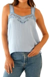 Paneros Clothing Iris Embroidered Camisole In Hydrangea