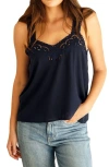 Paneros Clothing Iris Embroidered Camisole In Midnight Navy