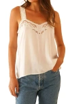 Paneros Clothing Iris Embroidered Camisole In Sugar White