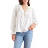 Paneros Clothing Long Sleeve Chloe Swiss Dot Ruffle Shirt