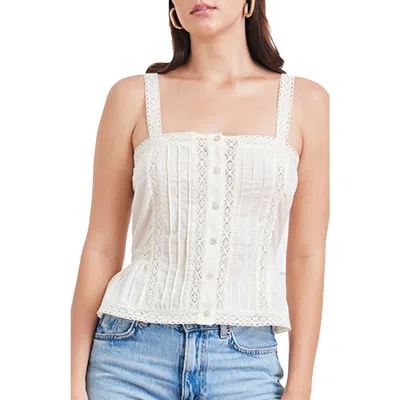 Paneros Clothing Louie Cotton Lace Inset Tank In White