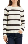 Paneros Clothing Sloane Stripe Cotton Crewneck Sweater In Multi