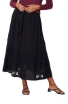 Paneros Clothing Stevie Lace Inset Embroidered Skirt In Black