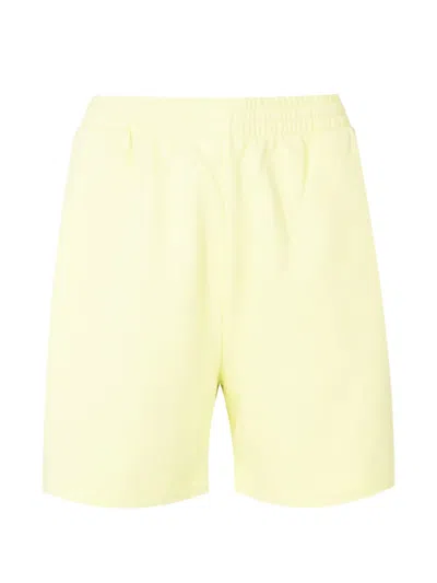 Pangaia 365 Logo-print Shorts In Yellow