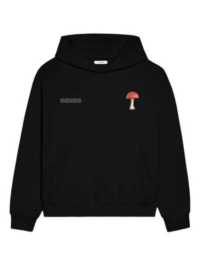 Pangaia Kids' 365 Mushroom-print Hoodie In Black