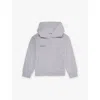 Pangaia Grey Marl 365 Text-print Organic-cotton Hoody 3-12 Y In Grey Marl