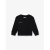 Pangaia Black Regular-fit Crewneck Cotton-jersey Sweatshirt 3-12 In Black