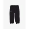 Pangaia Text-print Organic Cotton Jogging Bottoms 3-12 In Black