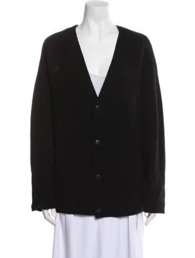 Pre-owned Pangaia Cashmere V-neck Sweater In Black